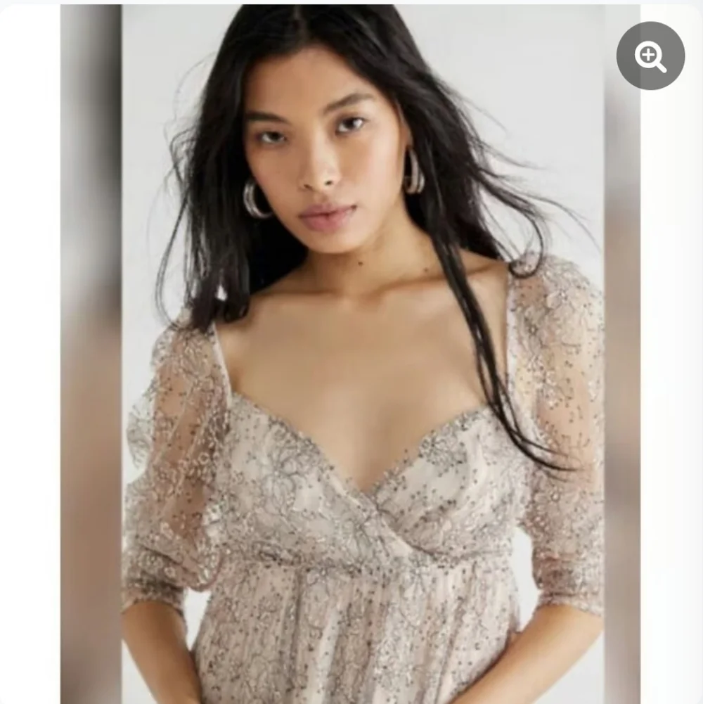 Free People Heavenly champagne toast black lace overlay dress size Small NWT - Picture 3 of 16